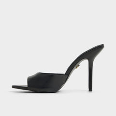 Madelan in Black - Heeled mule Stiletto heel