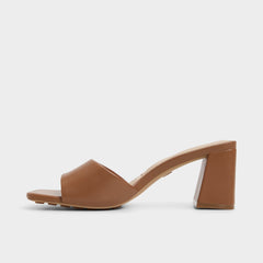 Block heel Tisha Tan Women's Heeled mules - Heeled mule