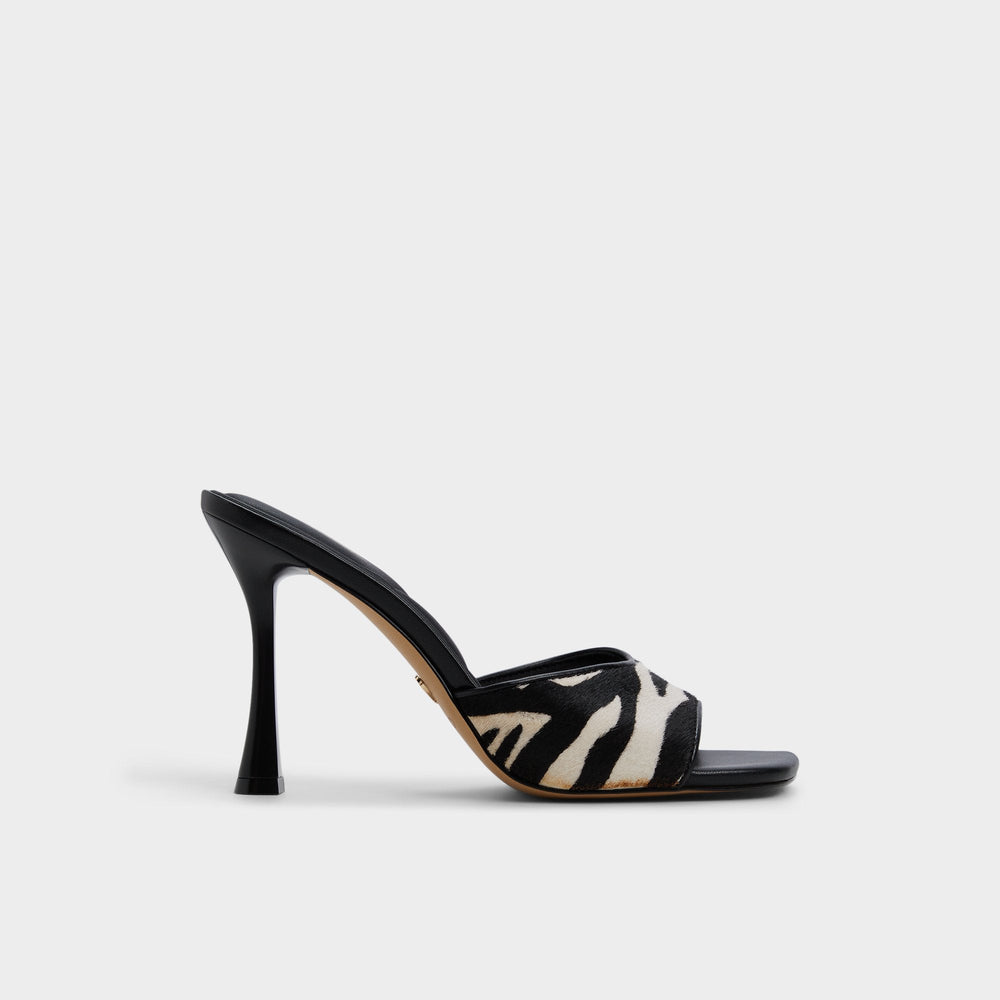 Evadalia White/Black Women's Heeled mules - Heeled mule
