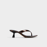 Jump in Open Brown - Heeled flip flop Kitten heel