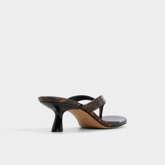 Jump in Open Brown - Heeled flip flop Kitten heel