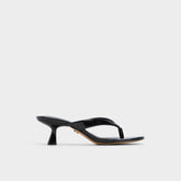 Jump Black Women's Strappy sandals - Heeled flip flop Kitten heel