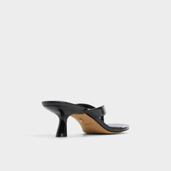 Jump Black Women's Strappy sandals - Heeled flip flop Kitten heel