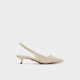 Violettia in Light Beige - Sling back high heel Kitten heel