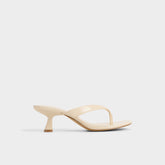 Kitten heel Jump in Cream - Heeled flip flop