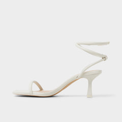 Demmi White Women's Strappy sandals - Kitten heel