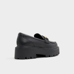 Oneameth Black Synthetic Smooth Women's Loafers & Oxfords - Loafer Lug sole
