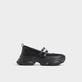 Jogger sole Aethera Black Women's Platform and wedge sneakers - Mary Jane Sneakers
