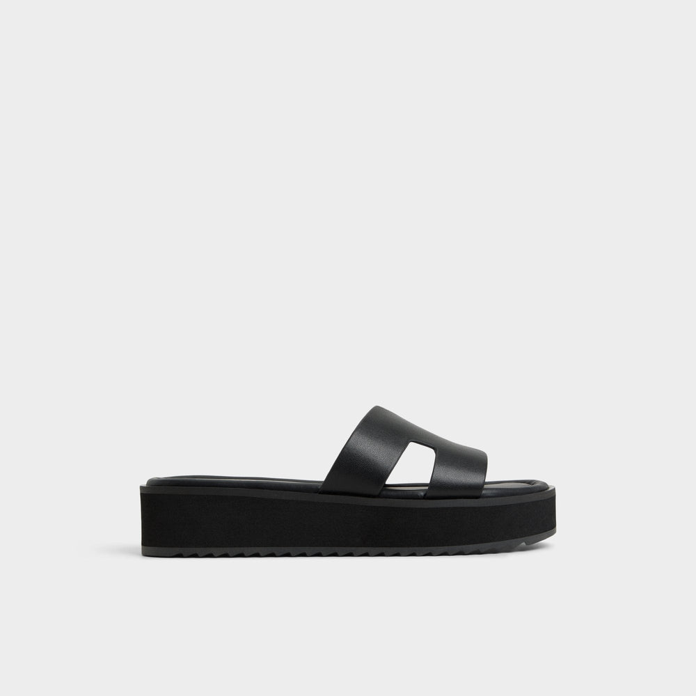 Anayelie in Black - Slide sandal Platform
