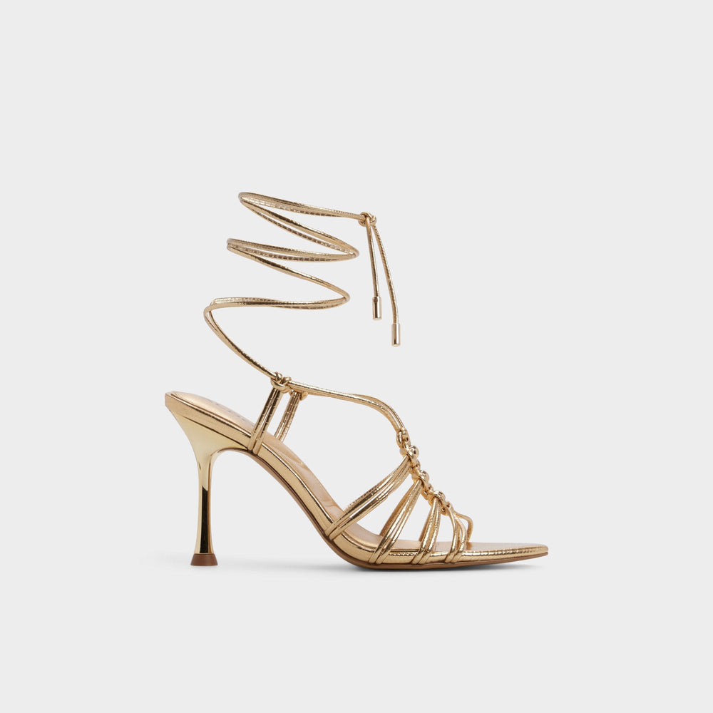 Curacao in Gold - Strappy heeled sandal Stiletto heel