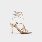 Curacao in Gold - Strappy heeled sandal Stiletto heel