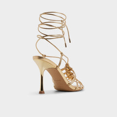 Curacao in Gold - Strappy heeled sandal Stiletto heel