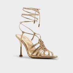 Curacao in Gold - Strappy heeled sandal Stiletto heel