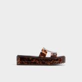 Anayelie in Open Brown - Slide sandal Platform