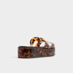 Anayelie in Open Brown - Slide sandal Platform
