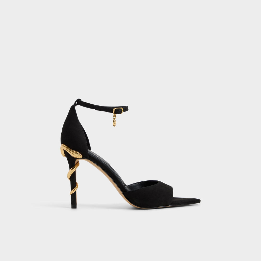 Medeza in Black - Strappy heeled sandal