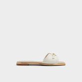 Alamassi Open White Women's Flats - Slide sandal