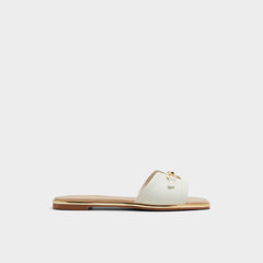 Alamassi Open White Women's Flats - Slide sandal