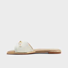 Alamassi Open White Women's Flats - Slide sandal