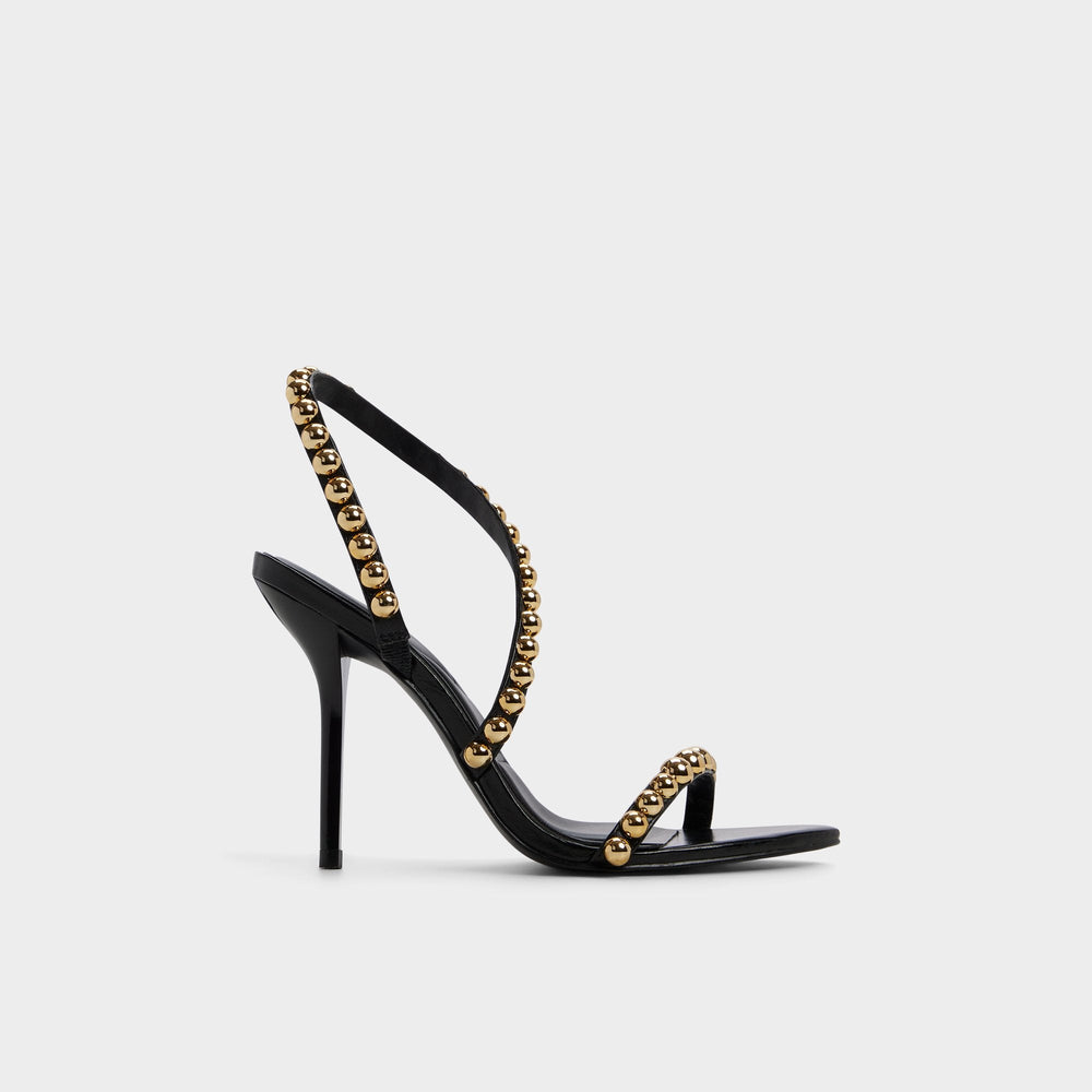 Attey in Black - Strappy heeled sandal Stiletto heel