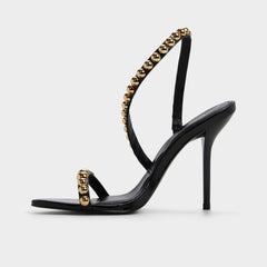 Attey in Black - Strappy heeled sandal Stiletto heel