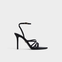 Solania Black Women's Strappy sandals - Strappy heeled sandal Stiletto heel