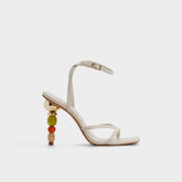 Beachglass in White Bone - Strappy heeled sandal