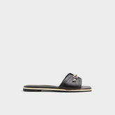Alamassi Black Women's Flats - Slide sandal