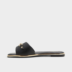 Alamassi Black Women's Flats - Slide sandal