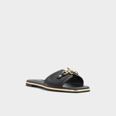 Alamassi Black Women's Flats - Slide sandal