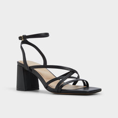 Esther Black Women's Block heels - Strappy heeled sandal Block heel