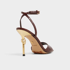 Harmonious in Dark Brown - Strappy heeled sandal
