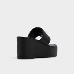 Friegan in Black - Slide sandal Wedge heel