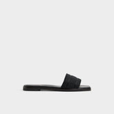 Oceania Black Women's Flats - Slide sandal