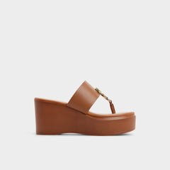 Wedge heel Friegan in Medium Brown - Slide sandal