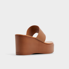 Wedge heel Friegan in Medium Brown - Slide sandal