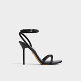 Manaelden Black Women's Strappy sandals - Strappy heeled sandal Stiletto heel