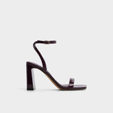 Block heel Azzira in Bordo - Strappy heeled sandal