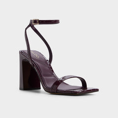 Block heel Azzira in Bordo - Strappy heeled sandal