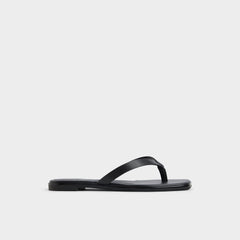 Theao Black Women's Flats - Flip flop