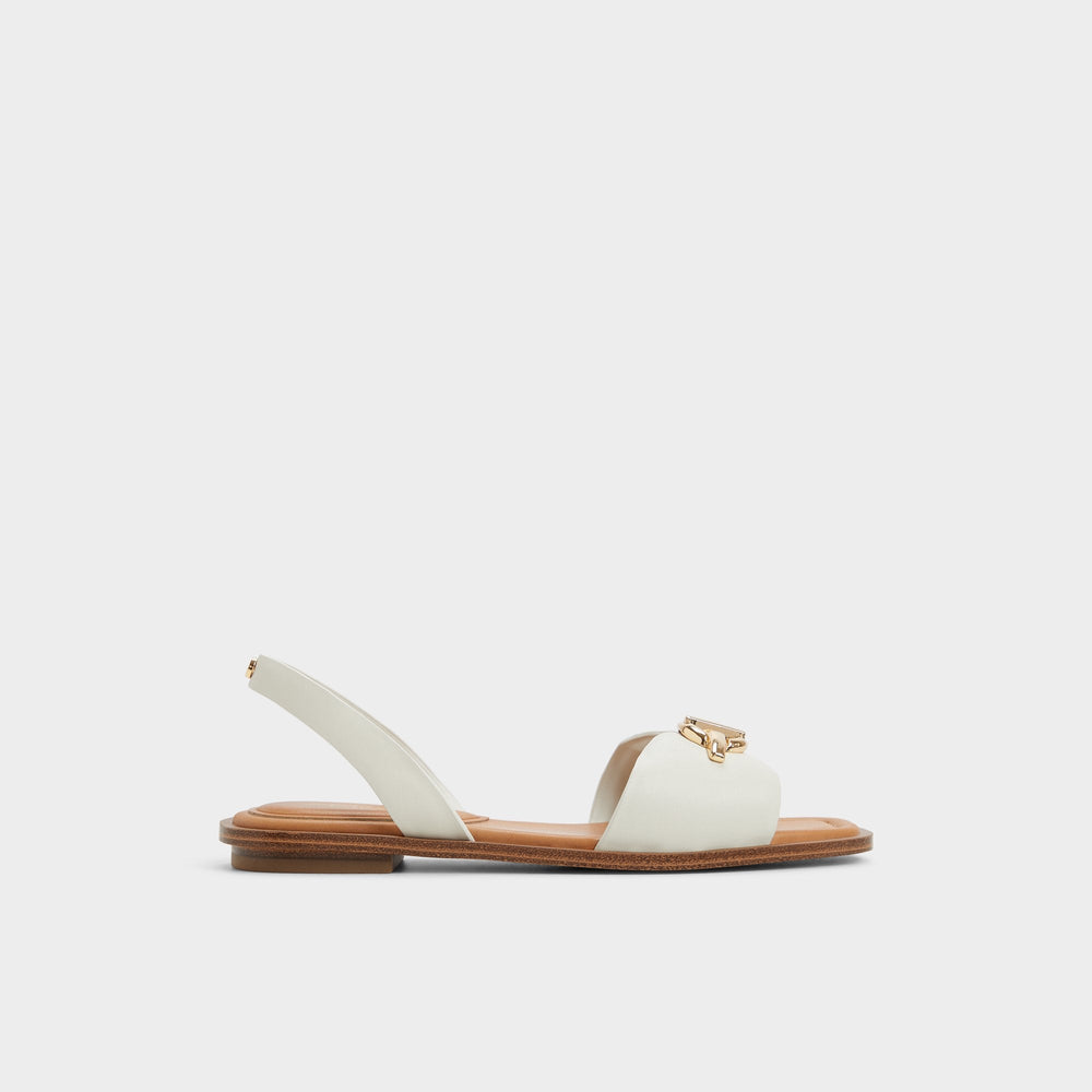 Goassi White/Bone Women's Flats - Flat sandal