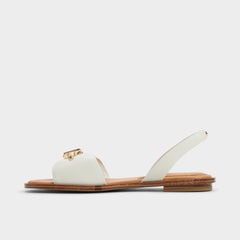 Goassi White/Bone Women's Flats - Flat sandal