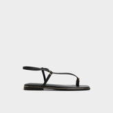 Jomalina Black Women's Flats - Strappy flat sandal