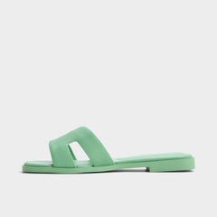 Itsandal Medium Green Women's Flats - Slide sandal