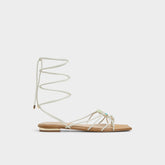 Nirena White/Bone Women's Flats - Strappy flat sandal