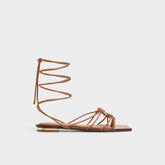 Nirena Medium Brown Women's Flats - Strappy flat sandal