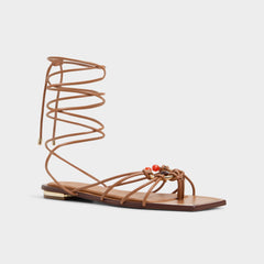 Nirena Medium Brown Women's Flats - Strappy flat sandal