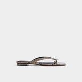 Iliria White/Black Women's Flats - Slide sandal
