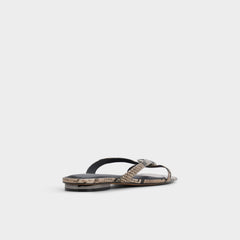 Iliria White/Black Women's Flats - Slide sandal