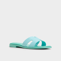 Itsandal Turquoise Women's Flats - Slide sandal